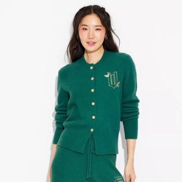 Wicked Graphic Cardigan Ariana Grande Paul Tazewell Green Size XXL - Picture 1 of 8